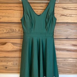 Hunter Green Fit and Flare Dress